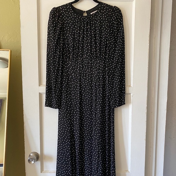 Reformation Dresses & Skirts - Reformation Black White Polka Dot Zip Mid Length Dress Size 6